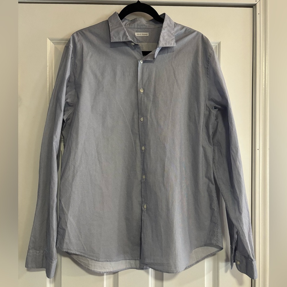 NWT Robert Friedman Checked Blue Shirt, size XXL
